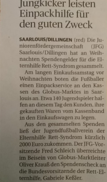 Bericht Saarbrücker Zeitung vom 28. Januar